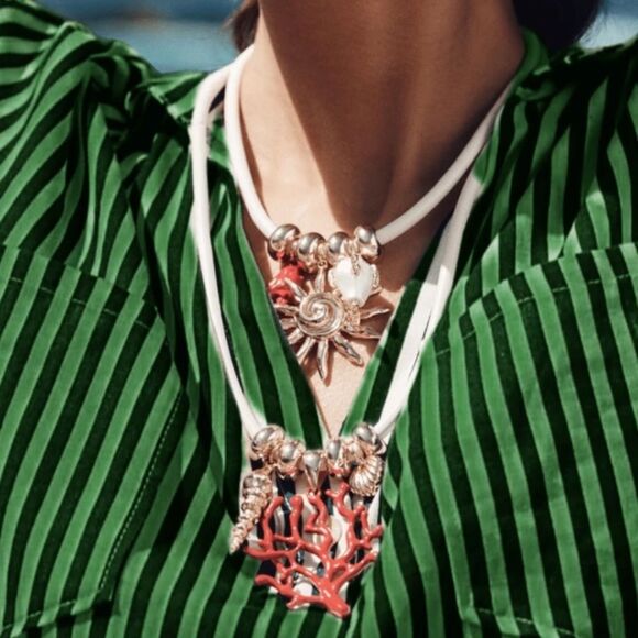 Red Charm Necklace Set A1243 - Picture 1 of 4